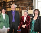 Ann Simmons, deputy keeper; the Most Revd Dr Michael Jackson, Archbishop of Dublin; Muriel McCarthy, keeper; and Sue Hemmens, assistant librarian, at the launch of a new exhibition of bibles in Marsh's Library, Dublin.