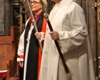 Bishop Pat Storey and Archbishop Michael Jackson prepare to leave Christ Church Cathedral following the service of consecration on Saturday November 30. 
