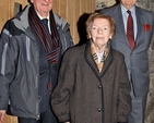 Neville and Mildred Beresford and David Bockett in the Crypt of Christ Church Cathedral on the cathedral’s Foundation Day.