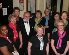The 'Rectory Cats' composed of clergy wives from throughout the Diocese backstage with Senator David Norris, MC for the evening at the Mothers Union Award and Variety show in the National Concert Hall.