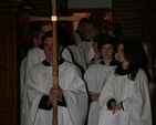 Pictured carrying the processional cross is David McDonnell at the start of the Church of Ireland Theological Institute Advent Carol Service in St Georges and St Thomas Church.