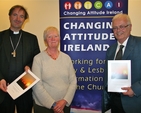 The Rt Revd Michael Burrows, Bishop of Cashel & Ossory (guest speaker), and Margaret and Paul Rowlandson (guest speaker) pictured at the launch of the new Changing Attitude Ireland publication, ‘I Think my Son or Daughter is Gay: Guidance for parents of gay children in the Church of Ireland’ by Gerry Lynch, at the Church of Ireland General Synod in Armagh. To view or download the resource, visit the ‘Publications’ section of www.changingattitudeireland.org.
