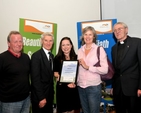 Receiving a ‘Beautiful South Dublin’ Award at County Hall, Tallaght are (l–r): Brian Hatton, Reg Richards, Mayor Caitriona Jones, Pam Sheil and Canon Horace McKinley.