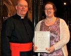 Stephanie Maxwell was presented with a certificate for the successful completion of the 2nd year of the Archbishop of Dublin’s Certificate in Church Music by Archdeacon Ricky Rountree, chairman of Church Music Dublin, at Evensong in Christ Church Cathedral. 