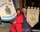 Lorna Murphy of the Celbridge Branch and Silvia Ayling of All–Saints Raheny prepare to process with their banners at the Mother’s Union 125th anniversary service in Christ Church Cathedral.