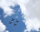 The Air Corps fly by at the National Day of Commemoration in the Royal Hospital Kilmainham.