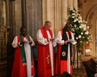 Pictured with the Rt Revd Samuel Poyntz (centre) are visiting Bishops to the ordination of four Deacons in Christ Church Cathedral, the Rt Revd Christopher Senyonjo of Uganda (left) and the Rt Revd Jered Kalimba of Rwanda.