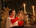 Pictured is John Mountford, Organ Scholar in Christ Church Cathedral playing the trumpet at the Festival Eucharist to mark the 175th Anniversary of the Foundation of the Oxford Movement.