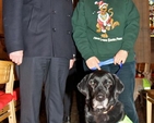 Berry is pictured with her owner Lesley Rue, who organises the annual Peata Carol Service in Christ Church Cathedral, and Brian Bradshaw who is a member of the cathedral Friends committee. 