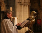 The Revd Norma McMaster, (retired) reading the lesson at the IDAHO (International Day Against Homophobia) service in Christ Church Cathedral.