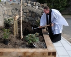 The Revd Arthur Young planting a tree to mark the 150th anniversary of Kill O’ the Grange Church. (Photo: Peter Rooke)