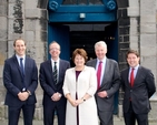 The organisers of the annual Church of Ireland New Law Term Service outside St Michan’s Church this morning, Monday October 7. They are (from left to right) Michael Hastings, Nicholas Montgomery, Hilary Prentice, Alan Graham, and Stephen Carson. 