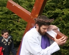 Will Woods, who is in training to become a Roman Catholic priest playing the role of Jesus at the Enniskerry Ecumenical Procession of the Cross on Good Friday.