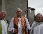 The Revd Jim Carroll, Rector; the Most Revd Dr John Neill, The Archbishop of Dublin; and 
the Revd Martha Waller, Curate; pictured after the service to commemorate the 250th Anniversary of the Parish of St John the Evangelist, Coolock. 