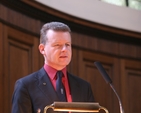 The Minister for Horticulture and Food, Trevor Sargent TD preaching in Trinity College Chapel as part of the Thinking Allowed series of guest preachers.
