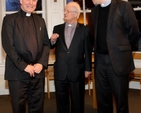 Former principals of the Church of Ireland Theological College, the Revd Canon Professor Adrian Empey and the Revd Canon Professor John Bartlett with the current director of the Church of Ireland Theological Institute, the Revd Dr Maurice Elliott, at the celebrations to mark the 50th anniversary of the Divinity Hostel at Braemor Park yesterday, February 17. 