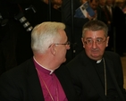 The two Archbishops of Dublin, the Most Revd Dr John Neill (left) and the Most Revd Diarmuid Martin chatting prior to the official opening of the new Courts of Justice Building on Parkgate Street. The two Archbishops blessed the new building.