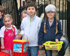 These pupils from Powerscourt NS led the way as every child in the school carried items to their new building on the outskirts of Enniskerry. 