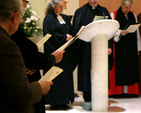Pastor Corinna Diestelkamp of the Lutheran Church in Ireland and Revd Bill Mullally, the Methodist District Superintendent, read the prayer of commitment at the inaugural service for the Week of Prayer for Christian Unity in the Church of Saints Columbanus and Gall in Milltown. 