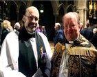 Preacher at the Remembrance Sunday Service in St Patrick’s Cathedral, the Revd Nigel Crossey and cathedral Precentor, Canon Robert Reed.  (Photo: Patrick Hugh Lynch) 