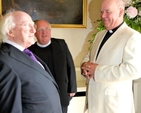 President Michael D Higgins and Archdeacon Ricky Rountree during Cumann Gaelach na hEaglaise’s visit to Áras an Uacharáin. 