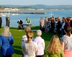 A Sonrise Service at Wicklow Harbour featured members of the Unity Gospel Choir with Neville Cox on keyboard and Dan Healy on the African Tom Tom. (Photo: Lesley Rue)