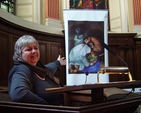 Linda Chambers, Director of USPG Ireland, pictured after preaching at the first week of 'Seeing Salvation: Art and the Search for the Sacred' in Trinity College Chapel. Linda spoke about 'The Washing of the Feet' by Sieger Koder. Photo: TCD Chaplaincy.
