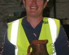 Archaeologist Lyndsey Simpson of Margaret Gowan and Co Ltd Archaeologists with a jug retrieved intact from a dig at Kevin Street Garda Station which was originally the palace of St Sepulchre's which was the residence of the Archbishop of Dublin from the late 12th century until 1806.