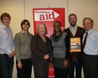 Pictured at Christian Aid's 'Trace the Tax' discussion were guest speaker Revd Suzanne Matale, General Secretary of the Zambian Council of Churches and members of Christian Aid (l-r) Simon Farrell, David Thomas, Margaret Boden (CEO), Sorley McCaughey and Denis Poynton.
