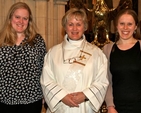 Newly ordained deacon, Revd Edna Wakely, with her daughters Joanna and Jenny and son–in–law Darren. 