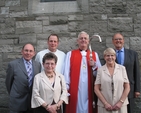 Pictured at the institution of the Revd Roy Byrne as Rector of Drumcondra and North Strand (Diocese of Dublin) (2nd from left at back) are the Archbishop of Dublin, the Most Revd Dr John Neill (centre) and (from left) Sam Battle, Peoples' Churchwarden, Drumcondra, Gladys Gent, People's Churchwarden, North Strand, Olive Cooper, Rector's Churchwarden in North Strand and Bill Mercer, Rector's Churchwarden, Drumcondra.
