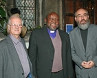 The Right Revd Chad Gandyia, Bishop of Harare with the Revd Dr John Bartlett (left) and Canon Patrick Comerford (right) in Christ Church Cathedral, Dublin