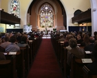 Pictured are the congregation in Taney Parish church for a Eucharist marking the 25 Anniversary of the Institution of the Revd Canon Des Sinnamon.