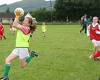 A high catch at the Gaelic Football match at the Donaghmore Parish Fete and sports day.