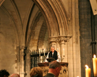 The Archbishop of Dublin, the Most Revd Dr Michael Jackson, delivers his sermon in Christ Church Cathedral at the service of solidarity for Irish people as they go through the recession. 