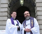 The Revd Darren McCallig, Chaplain to Trinity College Dublin with the Revd Canon Patrick Comerford. Canon Comerford was speaking as part of this term’s ‘Holy Irrelevant’ lecture series held during Sunday Holy Communion services.