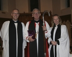 The Revd Dr Maurice Elliott, Director; the Most Revd Dr John Neill, Archbishop of Dublin; and the Revd Sonia Gyles, Rector, pictured at the Church of Ireland Theological Institute Carol Service in St Philip’s Church, Temple Road.