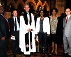 Pictured at the Prayer Service for Nelson Mandela which took place in Christ Church Cathedral on June 20 are the South African Ambassador, HE Jeremiah Ndou; Cllr Ruairí McGinley, representing the Lord Mayor of Dublin; the Dean of Christ Church Cathedral, the Very Revd Dermot Dunne; the Ethiopian Ambassador, HE Lela–alem Gebreyohannes Tedla; the Kenyan Ambassador, HE Catherine Muigai Mwangi; and Gregory Morrison, representing the Embassy of the United States of America. 