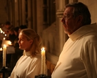 Nicola Halford and Brendan Walsh at the Advent Procession in Christ Church Cathedral.