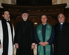 Trinity College's chaplains the Revd Darren McCallig (Church of Ireland), the Revd Julian Hamilton (Methodist and Presbyterian) and Peter Sexton SJ (Roman Catholic) pictured with Fr Godfrey O’Donnell (second from left) of the Romanian Orthodox Church, guest speaker at the Ecumenical Service in Trinity College Chapel as part of the Week of Prayer for Christian Unity. Fr O’Donnell is the Vice President of the Irish Council of Churches.