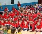 School children at the West Glendalough Childrens' Festival in St Laurence's GAA Centre, Narraghmore. 