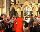 Ian Keatley directs the cathedral and parish choirs during Evensong in Christ Church Cathedral on the Feast of Christ the King. 