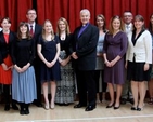 The Principal, Alan Cox (far left) and teachers of Temple Carrig School with Archbishop Michael Jackson (centre) following the Service of Dedication of the School. 