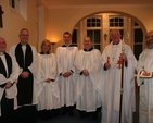Pictured with the Archbishop of Dublin, the Most Revd Dr John Neill (2nd right) are Dublin and Glendalough students at the Church of Ireland Theological Institute following their commissioning as student readers. They are (centre left to right) Nicola Halford, John Godfrey and Martin O'Kelly. Also pictured are staff at the Church of Ireland Theological Institute, (left to right) the Revd Paddy McGlinchey, the Revd Dr Maurice Elliott and the Revd Canon Patrick Comerford.