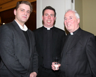 Gavin Elliot and Revd David MacDonnell congratulate Canon Victor Stacey on his election to Dean of St Patrick’s Cathedral at a civic reception in his honour at County Hall, Dun Laoghaire. 