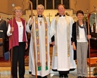 Church wardens Carolyn Peare (left) and Lin Wilson Long with Archbishop Michael Jackson and the new rector of Dalkey, the Revd Bruce Hayes, following his the Service of Institution in St Patrick’s Church on April 12. 