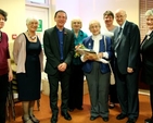 Pictured at the launch of Kill O’ the Grange History Week are Sandy Feenan, Mary Williams, the Revd Arthur Young, Patricia Pearson, Mrs Justice Catherine McGuinness, Kate Paterson, Peter Rooke and Beryl Stone.
