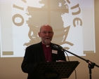 The Rt Revd David Atkinson, former Bishop of Thetford, England speaking at the AGM of the Irish Council of Churches in Quaker House, Rathfarnham.