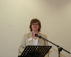 Fiona Murdoch of Eco-congregations Ireland speaking at the AGM of the Irish Council of Churches in Quaker House, Rathfarnham.
