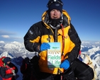 Ian Taylor on the summit of Everest. Ian and fellow CORE congregant Graham Kinch undertook the climb in aid of the Fields of Life Charity.